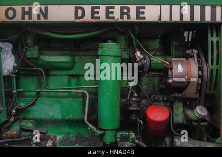 Old tractor engine Stock Photo