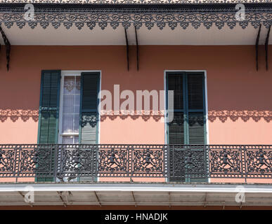 Ornate balcony in New Orleans Stock Photo