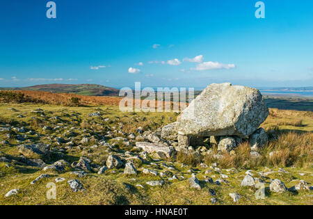 Arthur's Stone, a neolithic burial chamber high on the Cefn Bryn Ridge Gower Peninsula, south Wales Stock Photo