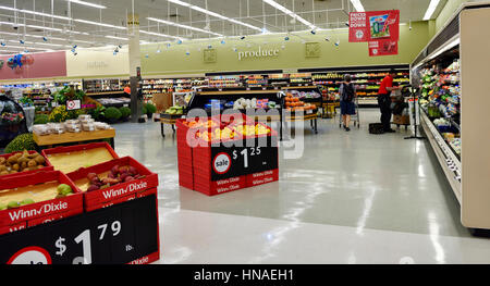 Inside Winn-Dixie grocery store, the local supermarket chain, St James City, Florida, USA