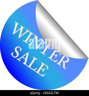 Blue sale label on the white background Stock Vector