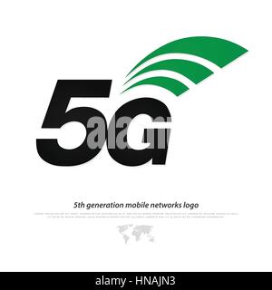 new 5th generation mobile network logotype. vector 5G icon isolated on white background. high speed connection wireless systems sign. telecommunicatio Stock Vector