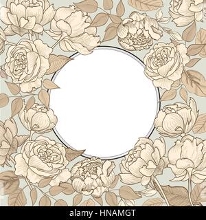 Flower frame. Floral vintage background in victorian style Stock Vector ...