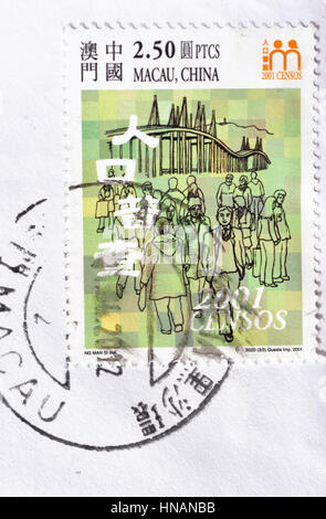 MACAO - CIRCA 2001: A stamp printed in Macao SAR shows censos ,circa 2001. Stock Photo