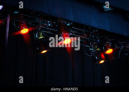 Spotlights over the scene in theater, showtime Stock Photo