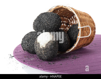 uncooked salted duck egg, dry salting technique in Thailand Stock Photo