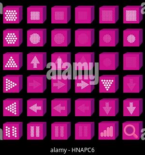 Flat multimedia icons. Music and sound button set. Stock Vector