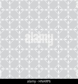 Seamless pattern. Classical geometrical texture with flowers and dotted line. Monochrome. Repeating geometrical shapes. Ovals, ellipses, dots. Backdro Stock Vector