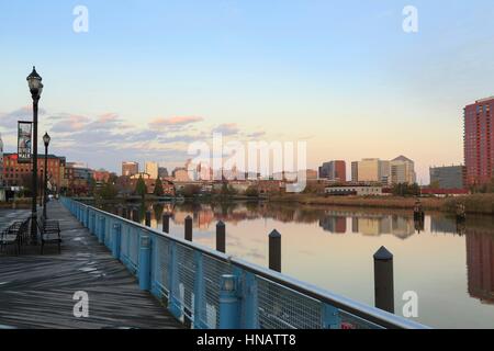 Riverfront on the Christina River, Wilmington, Delaware, USA. Stock Photo