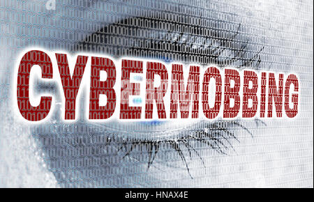 Cybermobbing eye with matrix looks at viewer concept Stock Photo - Alamy