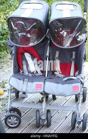 maclaren double stroller red