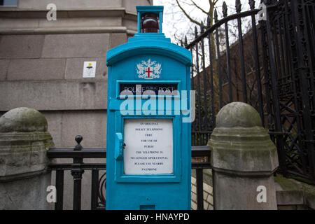 Old Police Box on City of London street. Stock Photo
