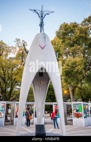Peace Monument of Children, Peace Park, Hiroshima, Japan Stock Photo