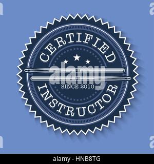 Vector Budge Icon  for a Drums Instructors credentials. All element neatly on well-defined layers and groups for easy editing. Stock Vector