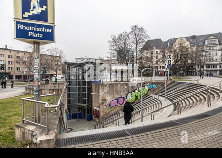 Video surveillance of the police Essen, Germany,  at the Rheinischer Platz square, in the northern inner city, live broadcasting  into the police depa Stock Photo