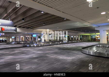 Empty Airport Luggage Area, Philadelphia Pennsylvania USA Stock Photo