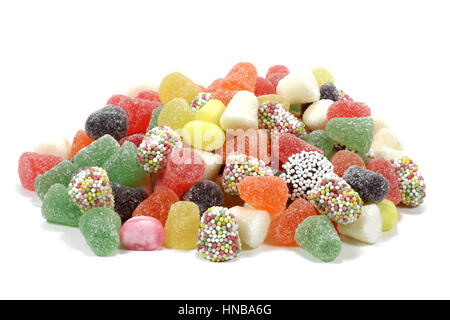 colorful Dutch tum tum candies isolated on white background Stock Photo