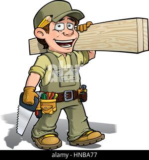 Carpenter Cartoon Illustration Stock Vector Image & Art - Alamy