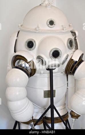 Submarine armour. Antique Diving Suit Stock Photo