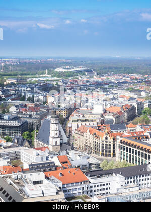 Aerial view of the city Leipzig, Saxony, Germany Stock Photo