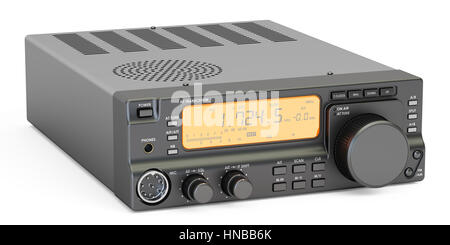 amateur radio transceiver HF, 3D rendering Stock Photo
