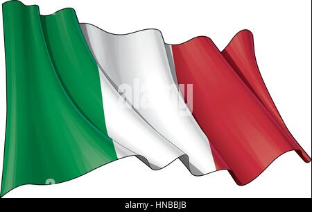Grunge waving flag with clipping path. Stock Vector