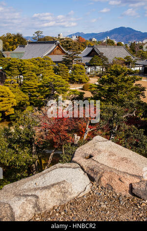 Skyline, Nijo castle,UNESCO World Heritage Site,Kyoto, Japan. Stock Photo