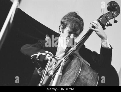 Ron McClure performing with the Charles Lloyd Quartet at the International Jazz Festival at Tallinn, 1967. Stock Photo
