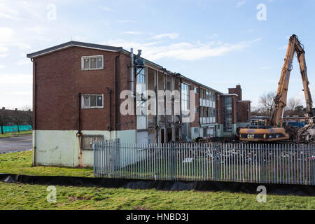 Demolition of Sandfields Comprehensive School Stock Photo