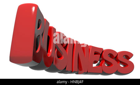 Business three-dimensional write in red letters on white background Stock Photo