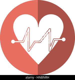 heart beat pulse cardiac medical shadow Stock Vector