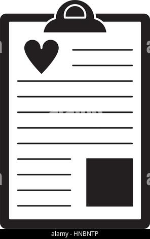 clipboard heart report  pictogram vector illustration eps 10 Stock Vector