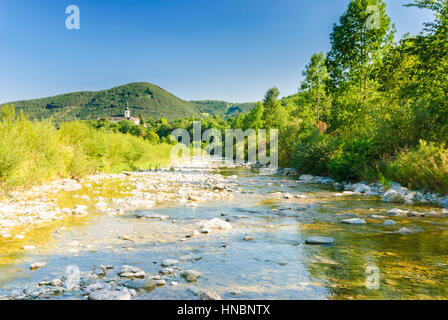 Gloggnitz, Valley of river Schwarza,  Gloggnitz Castle, Wiener Alpen, Alps, Niederösterreich, Lower Austria, Austria Stock Photo