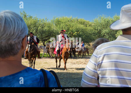 Tubac, Arizona - Anza Days at Tubac Presidio State Historic Park. Costumed riders re-enact the 1775 expedition of Spanish explorer Juan Bautista de An Stock Photo