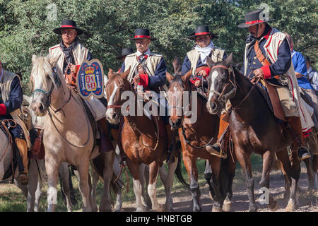 Tubac, Arizona - Anza Days at Tubac Presidio State Historic Park. Costumed riders re-enact the 1775 expedition of Spanish explorer Juan Bautista de An Stock Photo