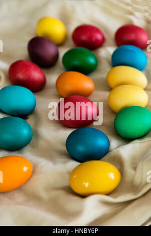 Multi-colored Easter eggs Stock Photo