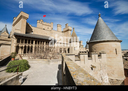 Famous Olite castle in Navarra, Spain. Stock Photo