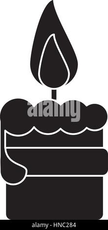 easter candle flame with ribbon decoration pictogram vector illustration eps 10 Stock Vector