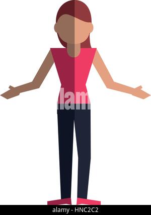 woman standing over white background. colorful design. vector illustration Stock Vector