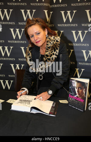 Romford, Essex, UK. 11 Feb, 2017. crime author Kimberley Chambers signs copies of her latest thriller Backstabber at Waterstones bookshop Romford Essex 11/2/17 Credit: SANDRA ROWSE/Alamy Live News Stock Photo