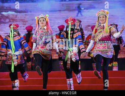 Yongren, China's Yunnan Province. 11th Feb, 2017. Women of Yi ethnic ...