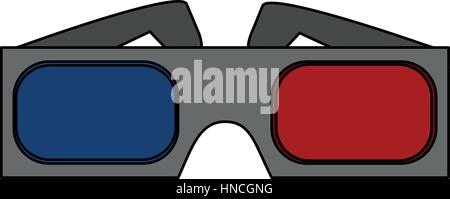 cinema 3D glasses icon over white background. colorful design. vector illustration Stock Vector