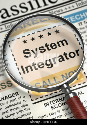 System Integrator Wanted. 3D. Stock Photo