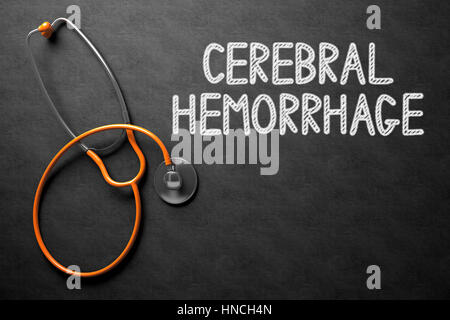 Cerebral Hemorrhage Concept on Chalkboard. 3D Illustration. Stock Photo