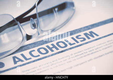 Alcoholism. Medicine. 3D Illustration. Stock Photo
