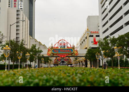 Scene of building, background or abstract colour contrast/combination in Atlantic City/Boardwalk, New Jersey, USA Stock Photo