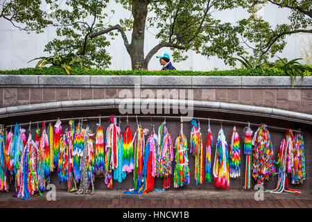 Origami wreaths, paper cranes representing peace, at Atomic Bomb Hypocenter, Nagasaki. Japan Stock Photo