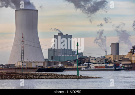 Cooling tower of coal power plant  Duisburg Walsum, Block 10, Germany, Stock Photo