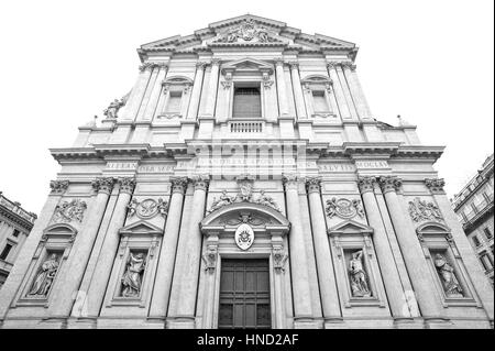 Rome, Italy - January 8, 2017: Sant'Andrea Della Valle facade view in Rome, Italy. Stock Photo