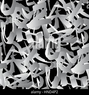 Gradient letters seamless pattern on black background Stock Vector